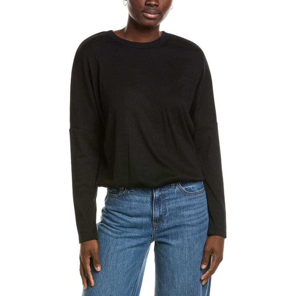 Michael Stars Womens  Kaley Crewneck T-Shirt, Black